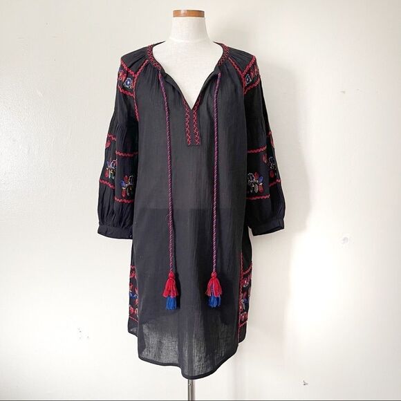 Anthropologie Velvet by Graham & Spencer Black Loane Tunic Dress XS NWT - Picture 2 of 11